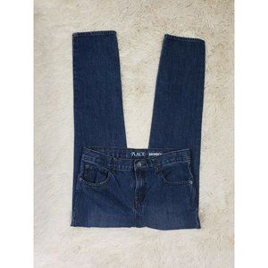 The Children's Place Boy's Size 12 Skinny Jeans Dark Wash Adjustable Waist D